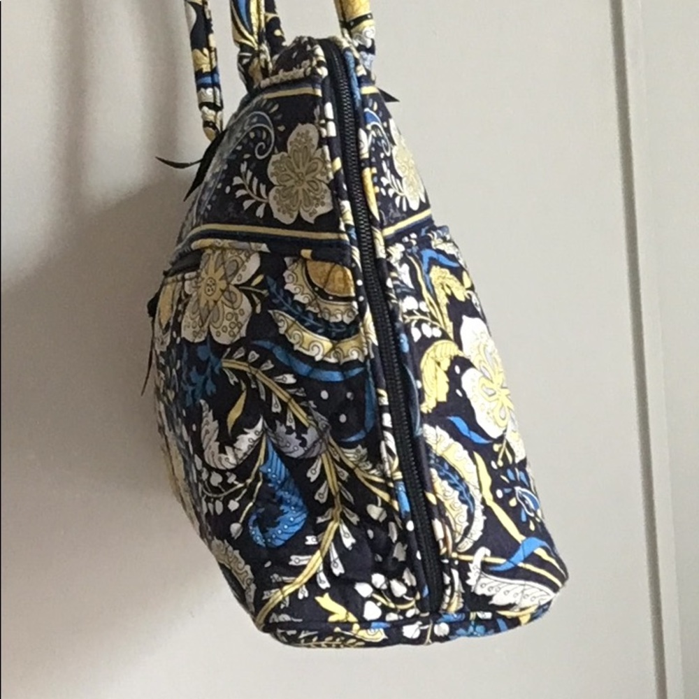 Vera Bradley Eloise Ellie Blue Yellow Paisley Shoulder Carryall Style Bag - Picture 3 of 11